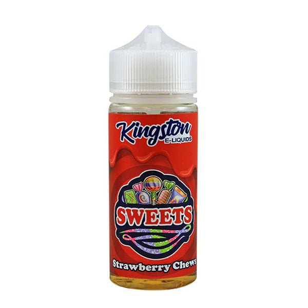 Kingston Sweets E-Liquid strawberry chews 100ml shortfill bottle on a white background - UK vape sales