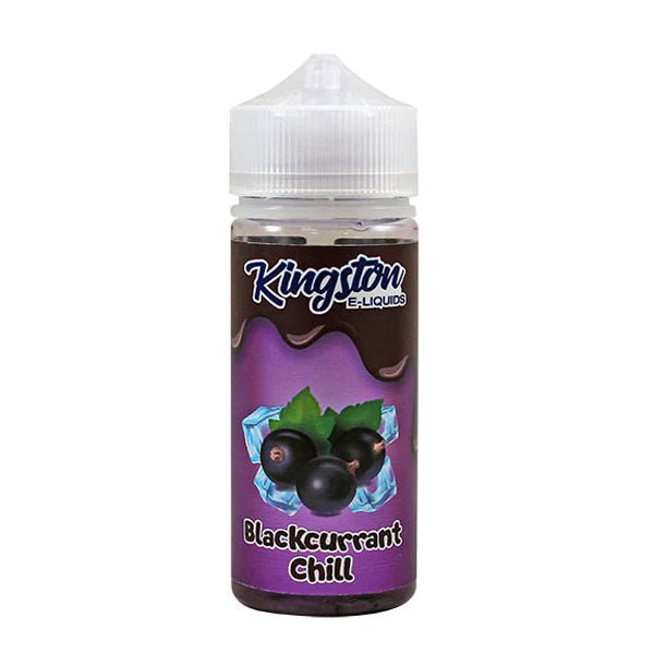 Kingston Chill E-Liquid blackcurrant chill 100ml shortfill bottle on a white background - uk vape sales