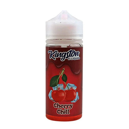 Kingston Chill E-Liquid cherry chill 100ml shortfill bottle on a white background - uk vape sales