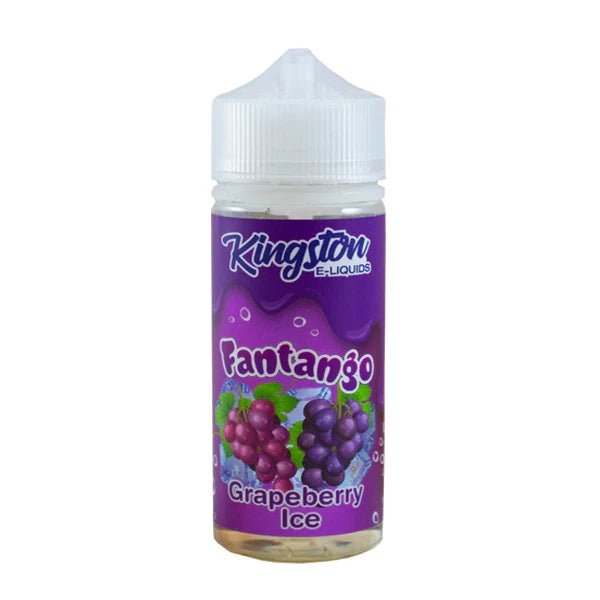 Kingston Fantango Ice E-Liquid grapeberry ice 100ml shortfill bottle on a white background - UK vape sales