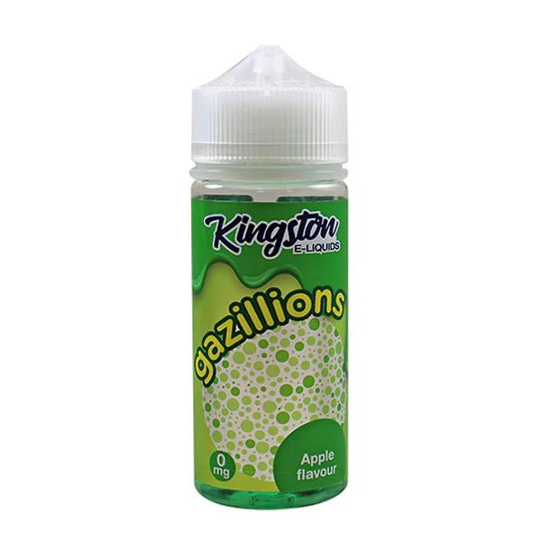Kingston Gazillions E-Liquid Apple 100ml shortfill bottle on a white background - uk vape sales