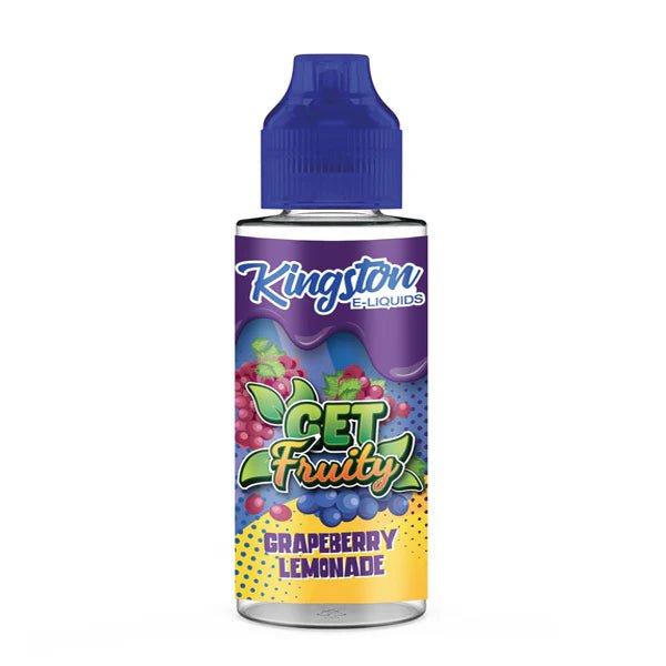 Kingston Get Fruity E-Liquid grapeberry lemonade 100ml shortfill bottle on a white background - UK vape sales
