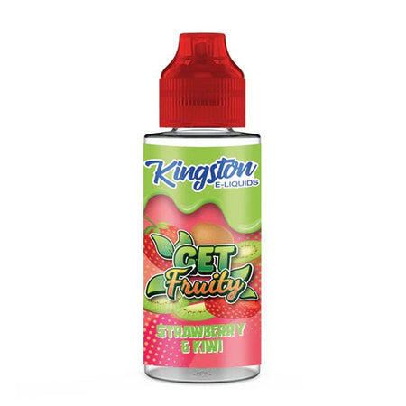 Kingston Get Fruity E-Liquid strawberry & kiwi 100ml shortfill bottle on a white background - UK vape sales