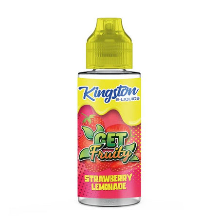 Kingston Get Fruity E-Liquid strawberry lemonade 100ml shortfill bottle on a white background - UK vape sales