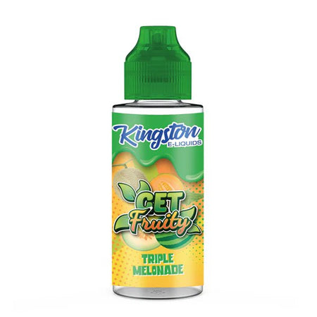 Kingston Get Fruity E-Liquid triple melonade 100ml shortfill bottle on a white background - UK vape sales