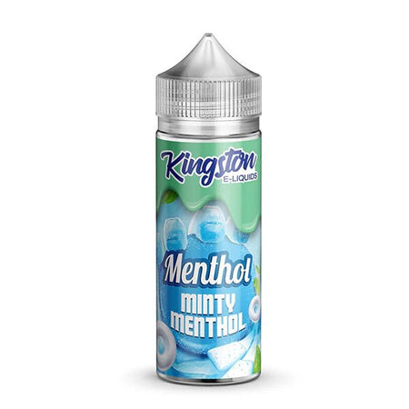 Kingston Menthol E-Liquid minty menthol 100ml shortfill bottle on a white background - uk vape sales