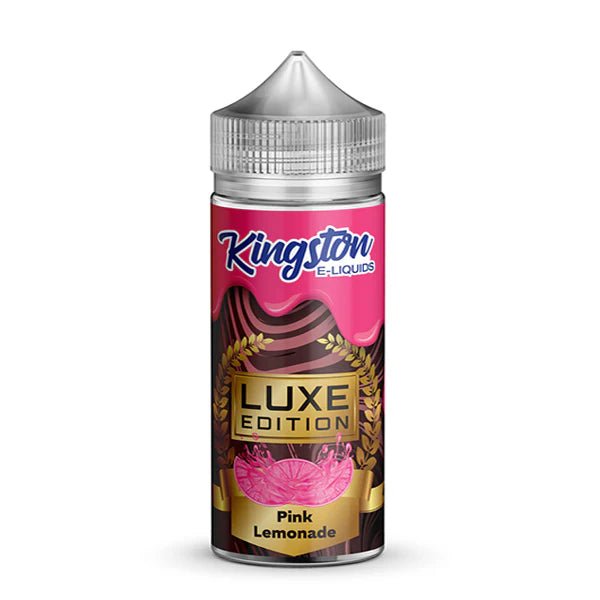 Kingston Luxe Edition E-Liquid pink lemonade 100ml shortfill bottle on a white background - UK vape sales