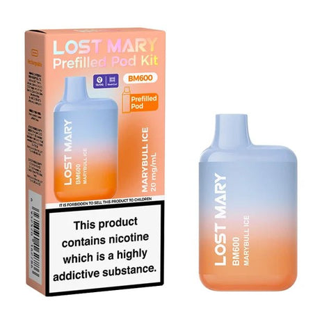 Lost Mary BM600 vape kit marybull ice device and packaging on a white background - uk vape sales