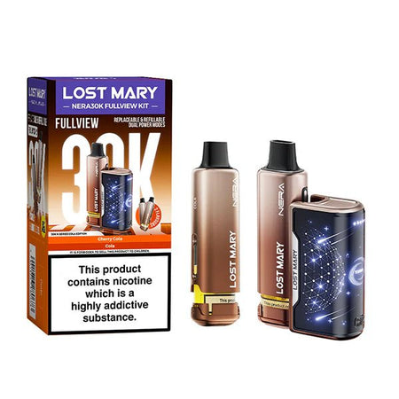 Lost Mary Nera 30K vape kit cola edition device and packaging on a white background - uk vape sales