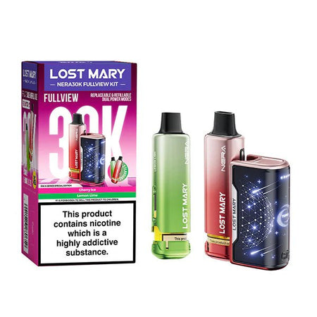 Lost Mary Nera 30K vape kit special edition device and packaging on a white background - uk vape sales