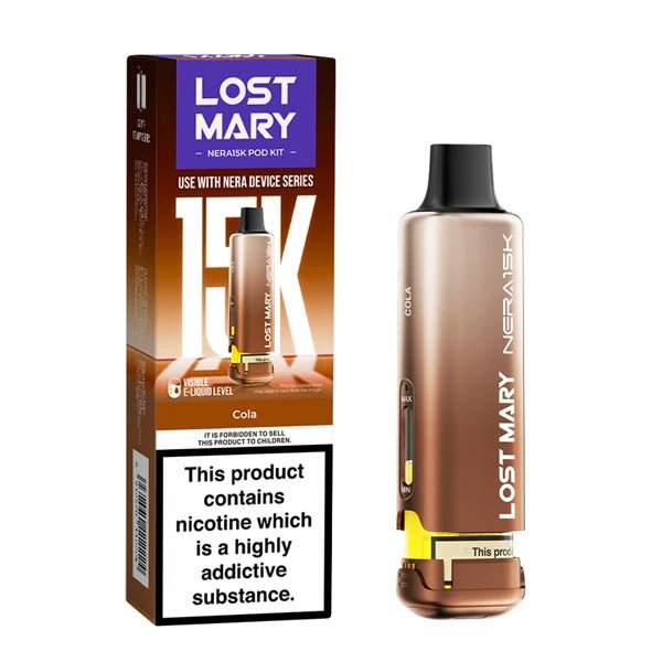 Lost Mary Nera 15K Refill Pods cola pod with packaging on a white background - uk vape sales