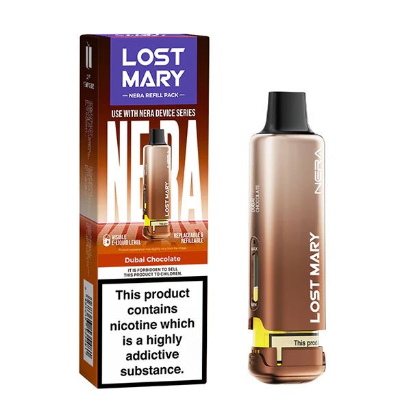 Lost Mary Nera 15K Refill Pods Dubai Chocolate Pod with packaging on a white background - uk vape sales