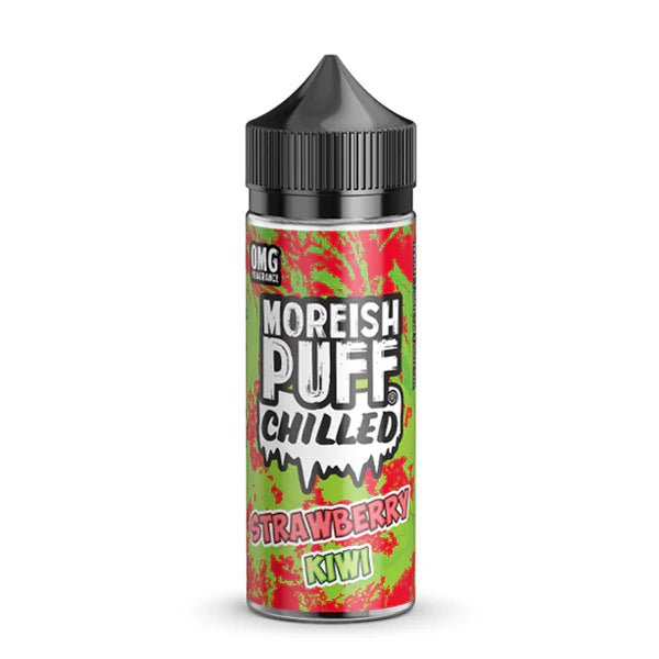 Moreish Puff Chilled E-Liquid strawberry kiwi 100ml shortfill bottle on a white background - UK vape sales