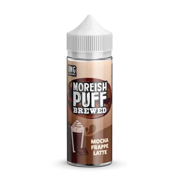 Moreish Puff Brewed E-Liquid mocha frappe latte 100ml shortfill bottle on a white background - uk vape sales