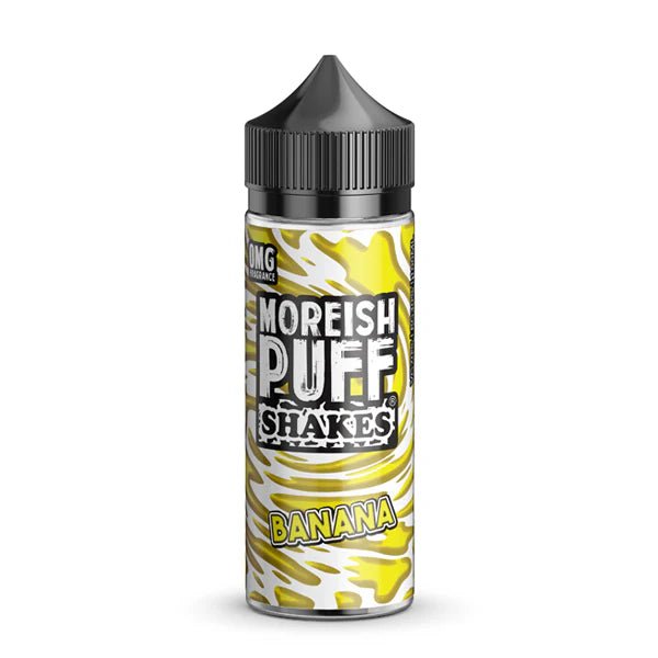 Moreish Puff Shakes E-Liquid banana shakes 100ml e-liquid on a white background - uk vape sales