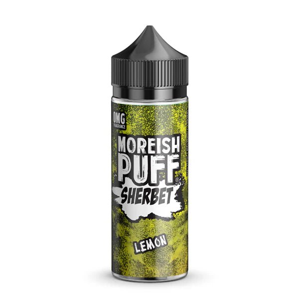 Moreish Puff Sherbets E-Liquid lemon sherbet 100ml shortfill on a white background - uk vape sales