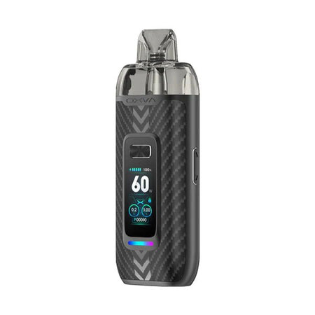 OXVA Vprime Vape Kit black carbon pod kit on white background - UK Vape Sales