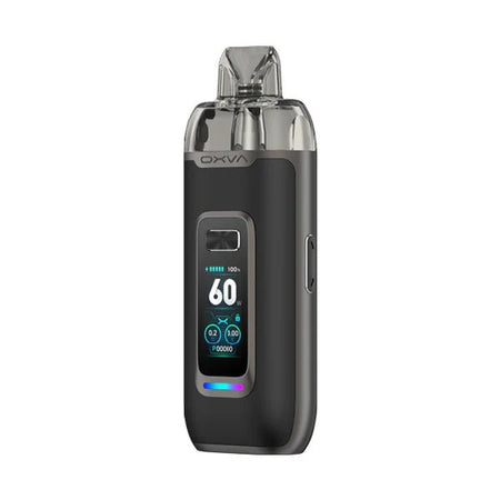 OXVA Vprime Vape Kit black leather pod kit on white background - UK Vape Sales