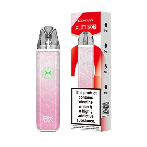 OXVA Xlim Go 2 Vape Kit pink ripple pod Kit with packaging on white background - UK Vape Sales