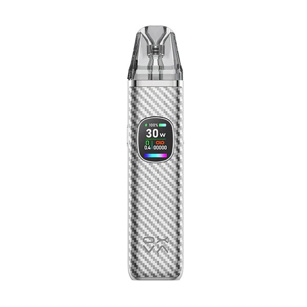 OXVA Xlim Pro 2 Vape Kit silver carbon pod kit on white background - UK Vape Sales
