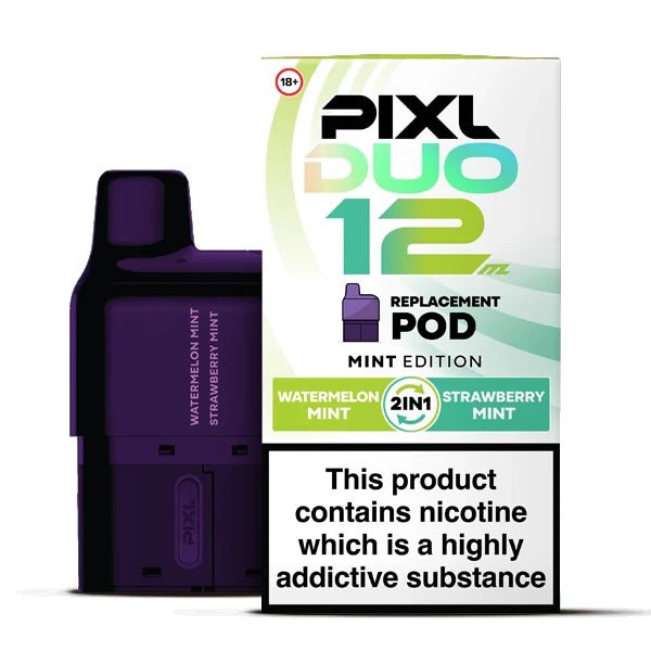 PIXL Duo 12 Refill Pods mint edition with packaging on a white background - uk vape sales