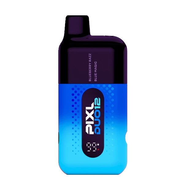 PIXL Duo 12 vape kit blue edition device and packaging on a white background - uk vape sales 