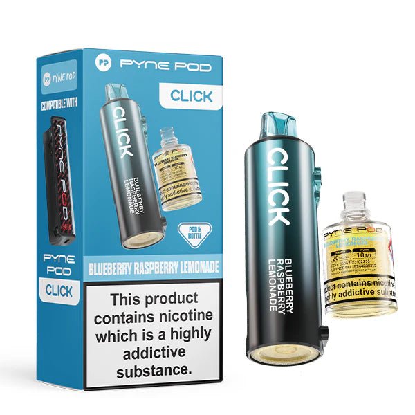 Pyne Pod Click Refill Pods blueberry raspberry lemonade pod and packaging on a white background - uk vape sales