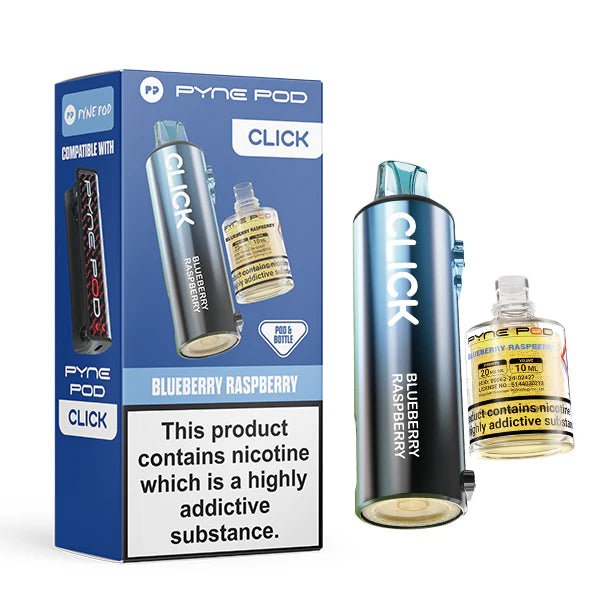 Pyne Pod Click Refill Pods blueberry raspberry pod and packaging on a white background - uk vape sales