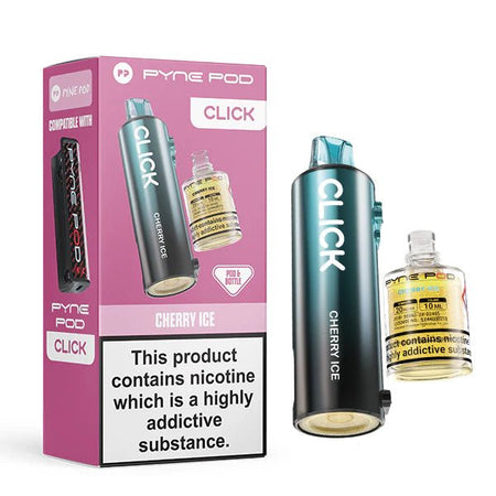 Pyne Pod Click Refill Pods cherry ice pod and packaging on a white background - uk vape sales