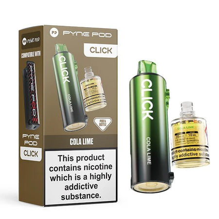 Pyne Pod Click Refill Pods cola lime pod and packaging on a white background - uk vape sales