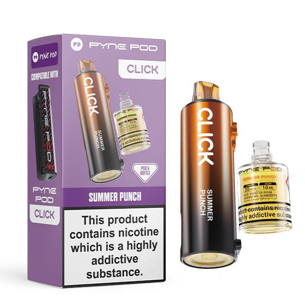Pyne Pod Click Refill Pods summer punch pod and packaging on a white background - uk vape sales