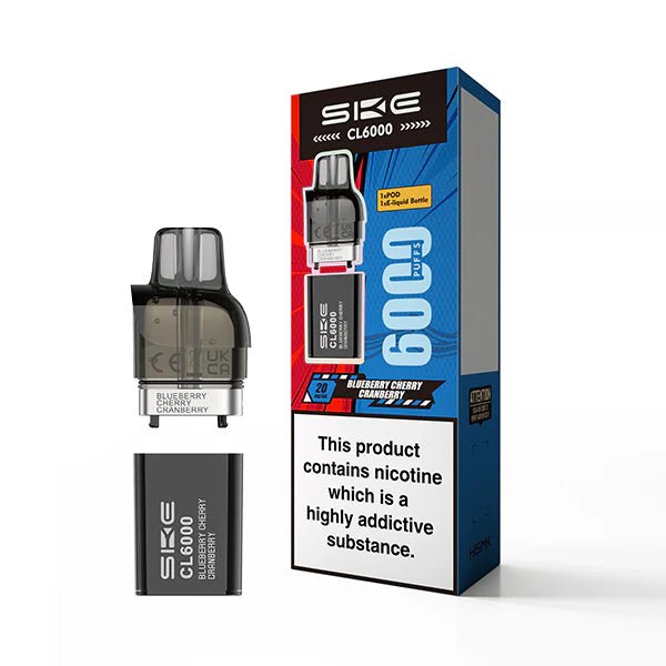 SKE CL6000 Refill Pods blueberry cherry cranberry pod with packaging on a white background - uk vape sales