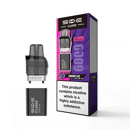 SKE CL6000 Refill Pods cherry ice pod with packaging on a white background - uk vape sales