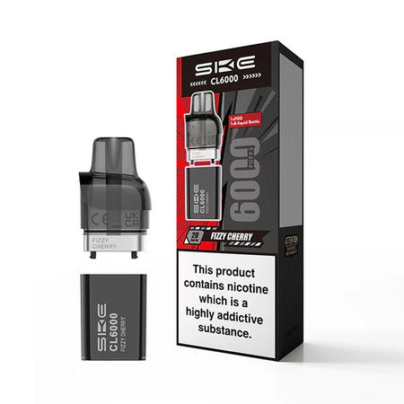 SKE CL6000 Refill Pods fizzy cherry pod with packaging on a white background - uk vape sales