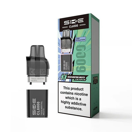 SKE CL6000 Refill Pods fresh menthol mojito pod with packaging on a white background - uk vape sales