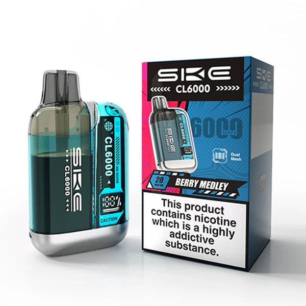 SKE CL6000 vape kit berry medley device and packaging on a white background - uk vape sales