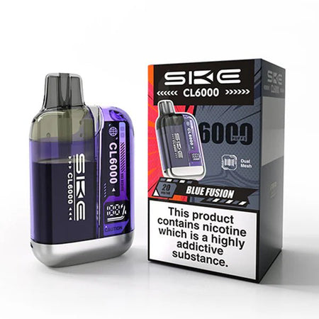 SKE CL6000 vape kit blue fusion device and packaging on a white background - uk vape sales