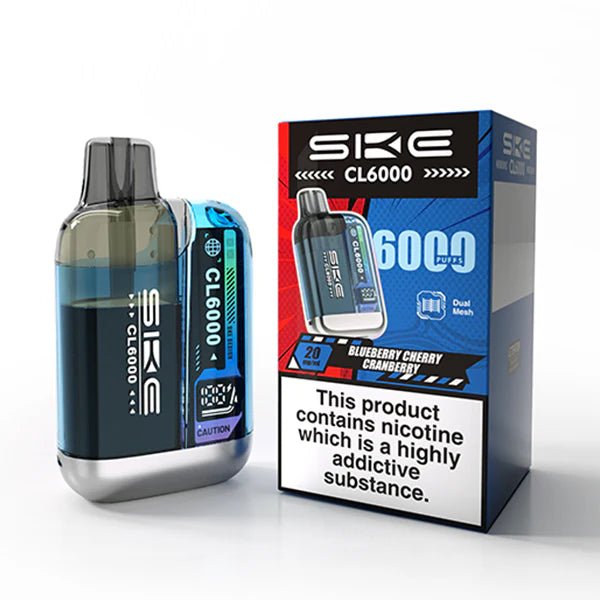SKE CL6000 vape kit blueberry cherry cranberry device and packaging on a white background - uk vape sales