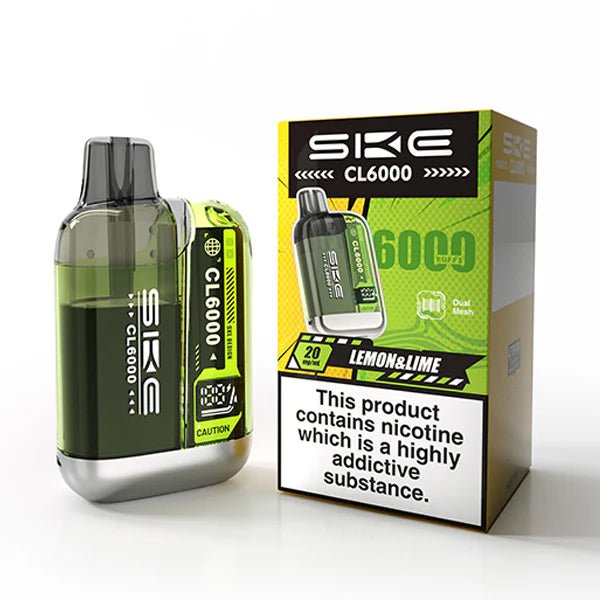 SKE CL6000 vape kit lemon & lime device and packaging on a white background - uk vape sales