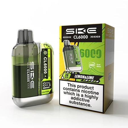 SKE CL6000 vape kit lemon & lime device and packaging on a white background - uk vape sales