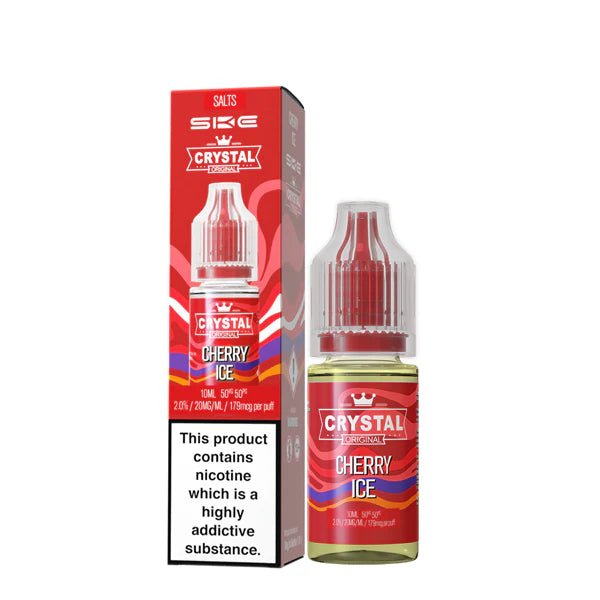 SKE Nic Salts cherry ice 10ml nic salt bottle with packaging on white background - uk vape sale