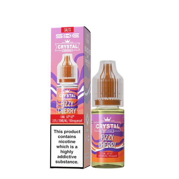 SKE Nic Salts fizzy cherry 10ml nic salt bottle with packaging on white background - uk vape sale