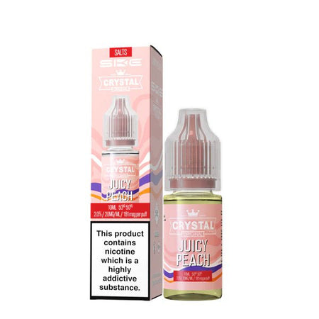 SKE Nic Salts juicy peach 10ml nic salt bottle with packaging on white background - uk vape sale