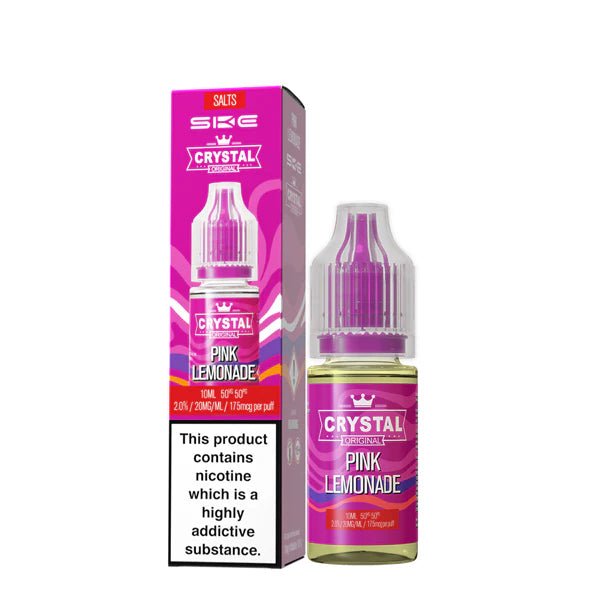 SKE Nic Salts pink lemonade 10ml nic salt bottle with packaging on white background - uk vape sale