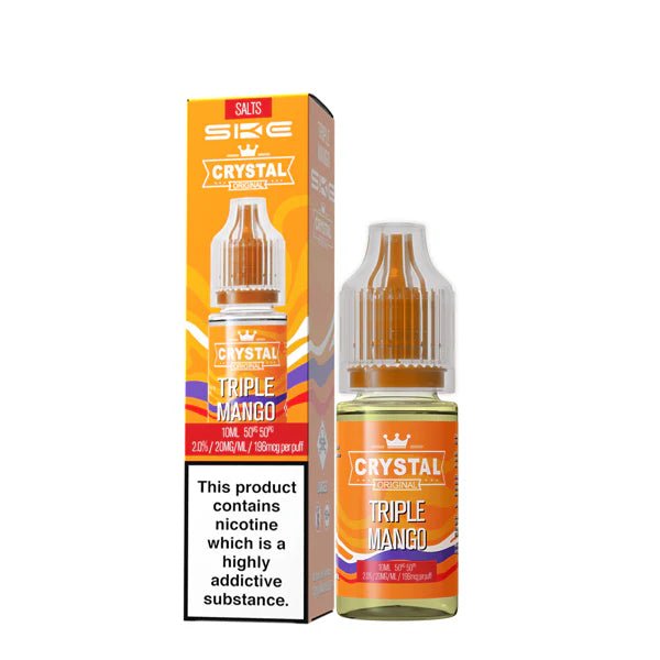 SKE Nic Salts triple mango 10ml nic salt bottle with packaging on white background - uk vape sale