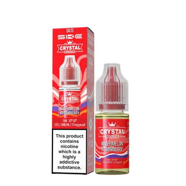 SKE Nic Salts watermelon strawberry 10ml nic salt bottle with packaging on white background - uk vape sale