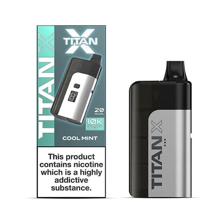 Titan X vape kit cool mint device and packaging on a white background - uk vape sales