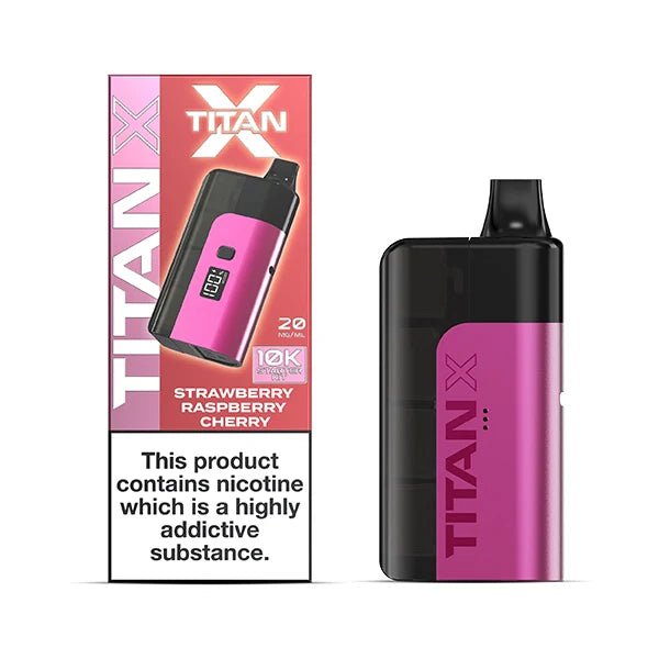 Titan X vape kit watermelon ice device and packaging on a white background - uk vape sales
