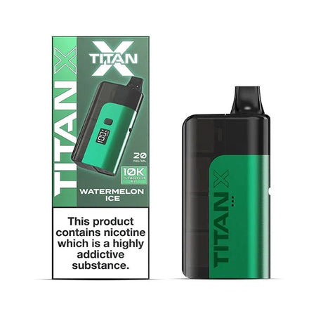 Titan X vape kit watermelon ice device and packaging on a white background - uk vape sales