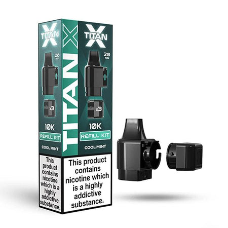 Titan X Refill Pods cool mint with packaging on a white background - uk vape sales